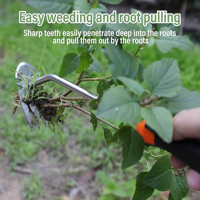 Weed Remover Tool,New Durable Garden Weed Tool,Gardening Weeding Tools,Portable Garden Weeding Tool for Vegetable Gardening Backyard Farm Planting & Weeding (Rubber Handle)