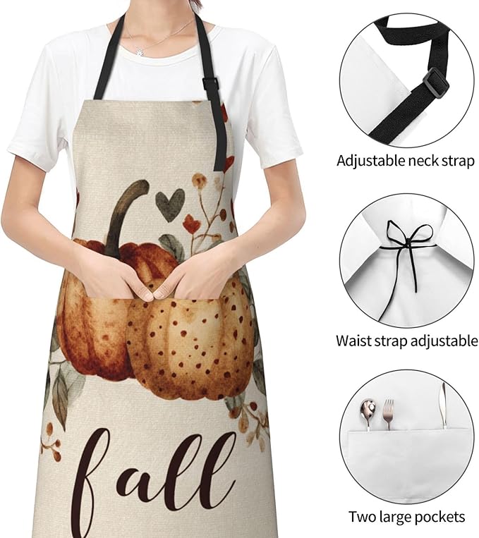 Shark Jumping Home Aprons 2 Pockets 33"×28" for Men Women, Ocean Sea Waterproof Kitchen Cooking Bib