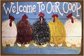 Funny Chicken Sign, Metal Chicken Coop Tin Signs, Welcome to Our Coop, Yard Sign Garage Farm Garden Wall Decor Sign Plaque Outdoor for Home Fence 8 X 12 Inches