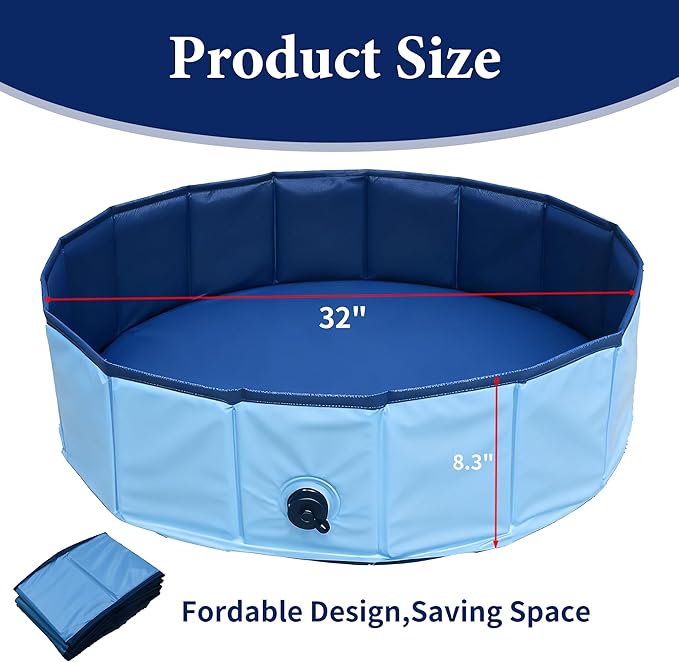 Chicken Dust Bath Tub, Chicken House Cleaner Container,Dust Bath for Chickens,Duck, Goose, Essential Chicken Coop Accessory 100% Waterproof, Foldable Desgin 32" D * 8" H,