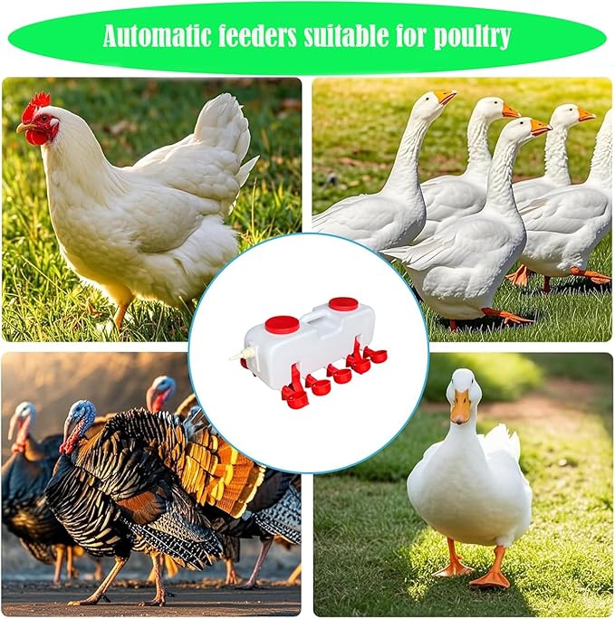 Automatic Chicken Waterer 3 Gallon | Float-Control Poultry Waterer, Hanging/Standing Design, Connect to 1/2'' Hose, Effortless Hydration Solution for Backyard Coop & Small Farm