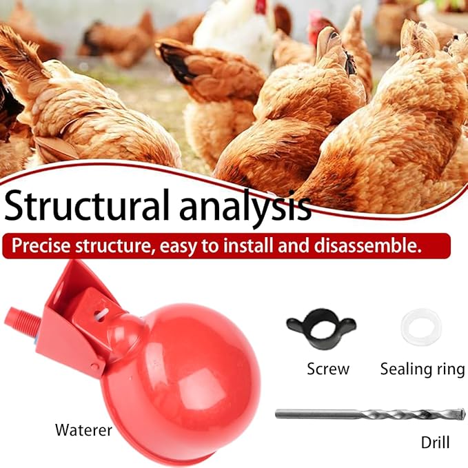 12 Pack Chicken Water Cups, Automatic Chicken Waterer for Poultry Automatic Chicken Watering System, Long-Lasting Use Chicken Waters, Water Feeder Kit for Chick, Duck, Goose and Bunny