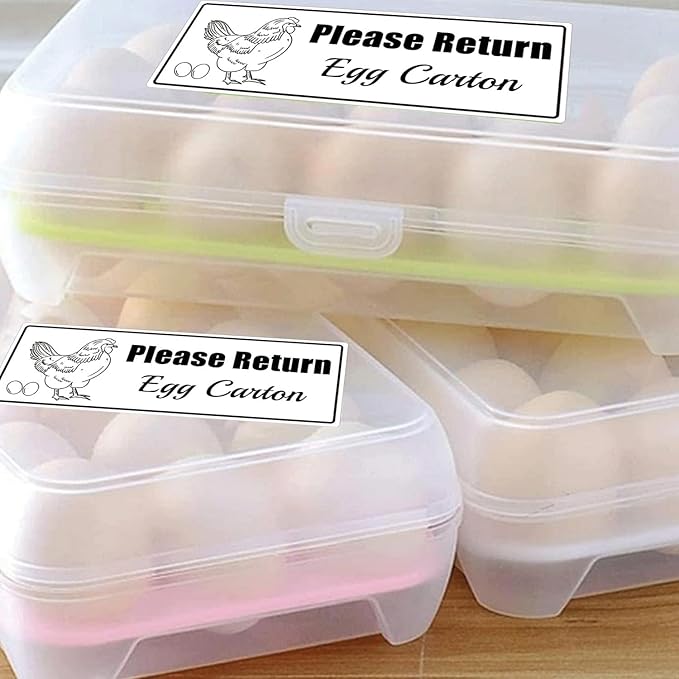 1 x 2.625 Inch 500 Pcs Please Return Egg Cartons Stickers Farm Fresh Eggs Carton Labels - Chicken Container Packaging Stickers for Egg Producers,Organic Farms,Farmers’ Markets