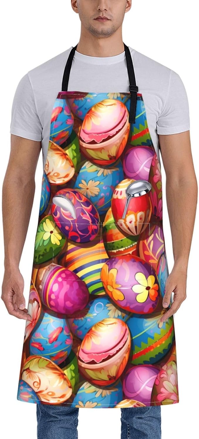 Shark Jumping Home Aprons 2 Pockets 33"×28" for Men Women, Ocean Sea Waterproof Kitchen Cooking Bib