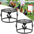 2pc Metal Stand for Chicken Feeder Waterer, Heavy Duty Chicken Water Feeder Stand Holder, Iron Chicken Feeder Buckets Barrels Stand Support Rack for Coop Poultry Indoor Outdoor (Black)