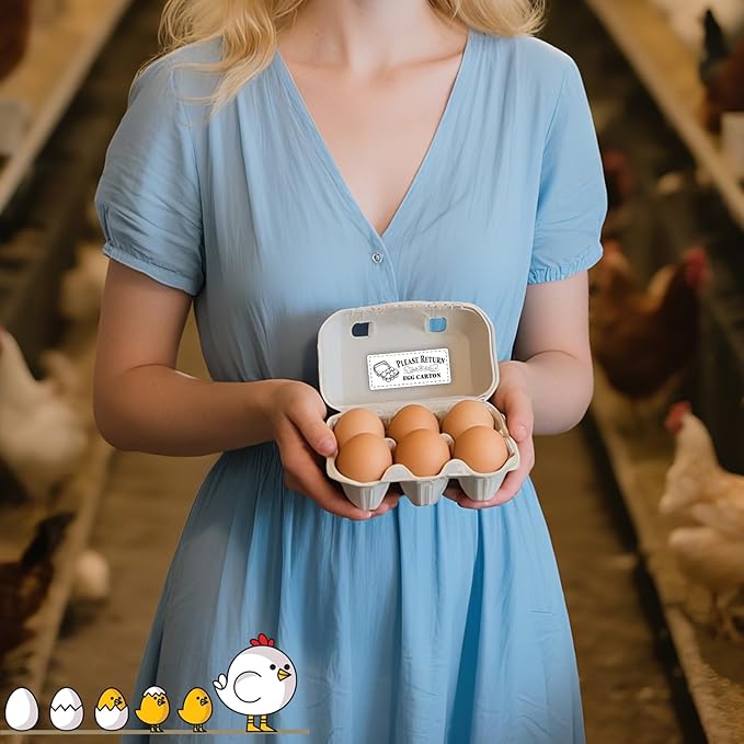 800Pcs Please Return Egg cartons Stickers,1.2”×2.75”Rectangular Farm Fresh Eggs Carton Labels roll self Adhesive Chicken Container Packaging Stickers