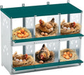 Chicken Nesting Box for Laying Eggs, Metal Chicken Laying Boxes Wall Mountable, Easy Egg Collection Roll Away Nesting Boxes, Chicken Coop Nesting Boxes for Hens, 6 Compartments