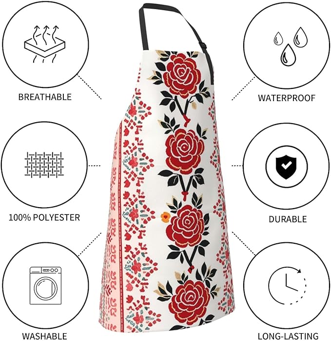 Waterproof Apron Adjustable Bib for Women Men Vintage Nautical White Ship Cooking Aprons Chef Bibs with 2 Pocket