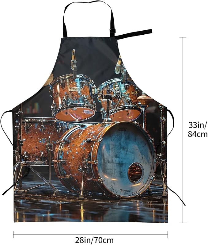 Kitchen Aprons for Men Women Waterproof Apron with 2 Pockets Cool Steampunk Gears Apron Adjustable Bib Aprons