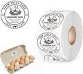 500Pcs Farm Fresh Egg Carton Stickers Labels, 1.7 Inch Self Adhesive Unwashed Eggs Lables for Farm Small Businesses and Chicken Farms Farmers Markets