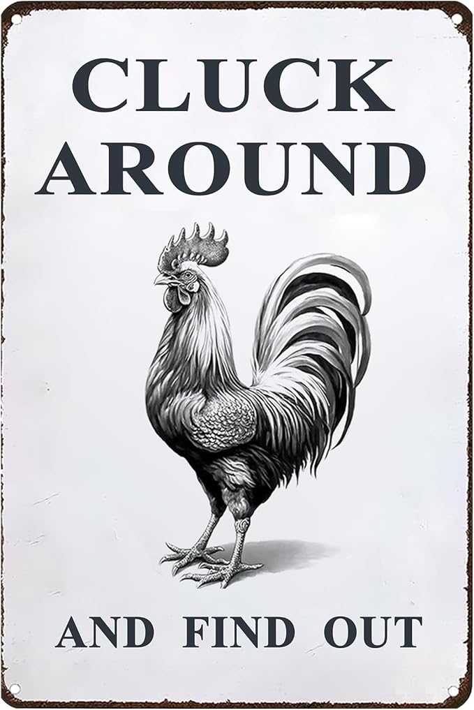 Funny Chicken Gifts Chicken Coop Sign Chicken Signs for Home Garden Farm Chicken Coop Farmhouse Kitchen Decor(8 X 12) Inch