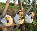 3Pcs Chicken Fence Decor, Funny Farm Sculpture Chicken Decor, Cute Chicken Sculpture, Resin Chicken Figurines, Animal Outdoor Statues for Home Garden Stairs, Farm, Patio, Backyard
