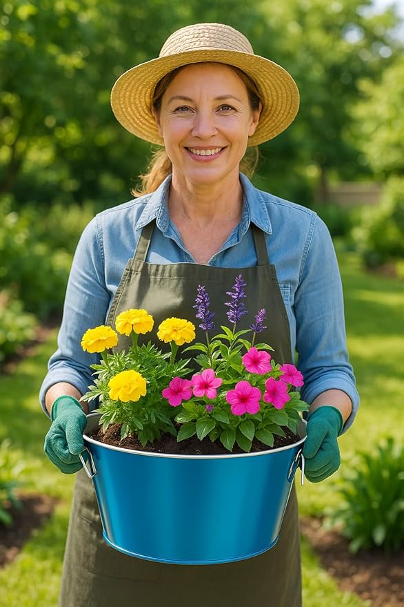 Behrens Blue 5 Gallon Round Steel Tub (2 Tubs)
