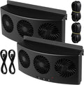 2 Pack USB Cable 3 Fans Car Exhaust Fan USB 3 Fans Car Window Air Vent Radiator Cooling Vent Exhaust for General Types(Black)