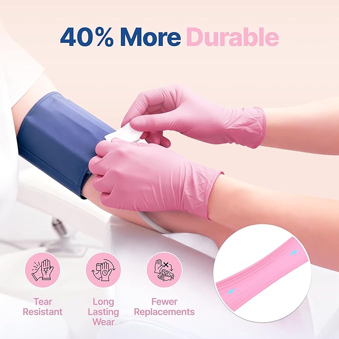 Schneider Nitrile Exam Gloves, 4-mil Medical Gloves Disposable Latex Free, Powder Free, Food Safe Glove for Examination