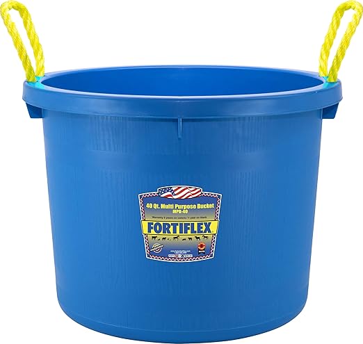 Fortiflex Multi Purpose Storage Bucket for Dogs/Cats and Horses, 40-Quart, Blue