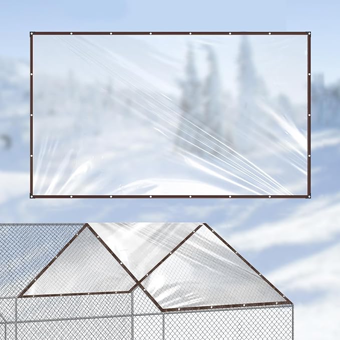 Multipurpose Reinforced Chicken House Tarp Thermal Insulation Cover with Fastening Rope for Garden Use Reinforced Edges Coops Tarp