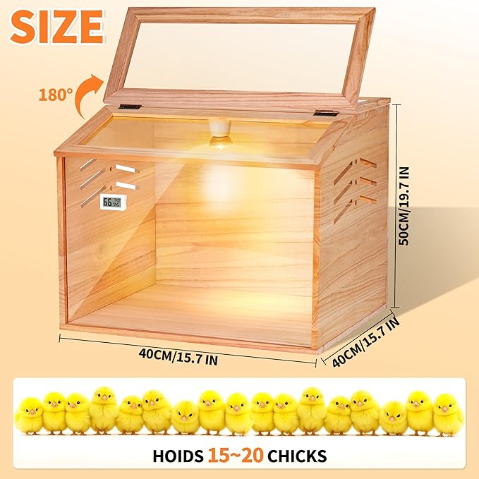Brooder Box for Chicks,Chicken Chick Brooder Box 15.7×15.7×19.7 Inch