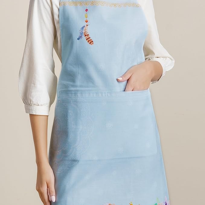 Maison d' Hermine 100% Cotton Apron for women with Pocket Kitchen Chef Apron for Men Cooking Easter Decorations