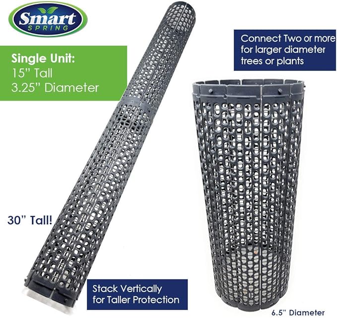Plant and Tree Guard Protector; Wrap Tall Expandable Grow Tubes Around Trunk Bark, Landscape Plants, Saplings, and Vines; Protection from Trimmers, Weed whackers, and Animals (24, Slate)