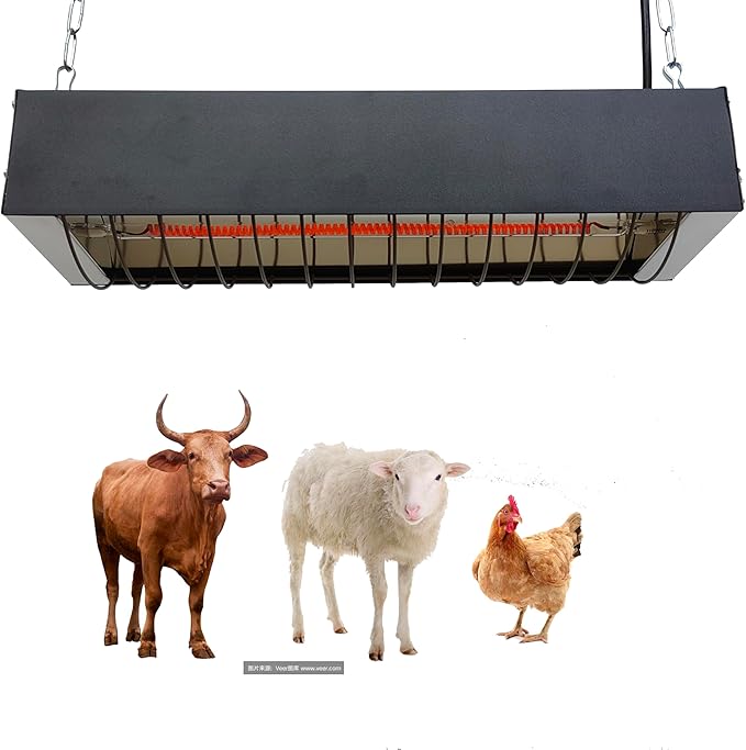 Heat Lamp for Chicks, Carbon Fiber Heating Element, Energy-Saving Poultry Equipment (550W)
