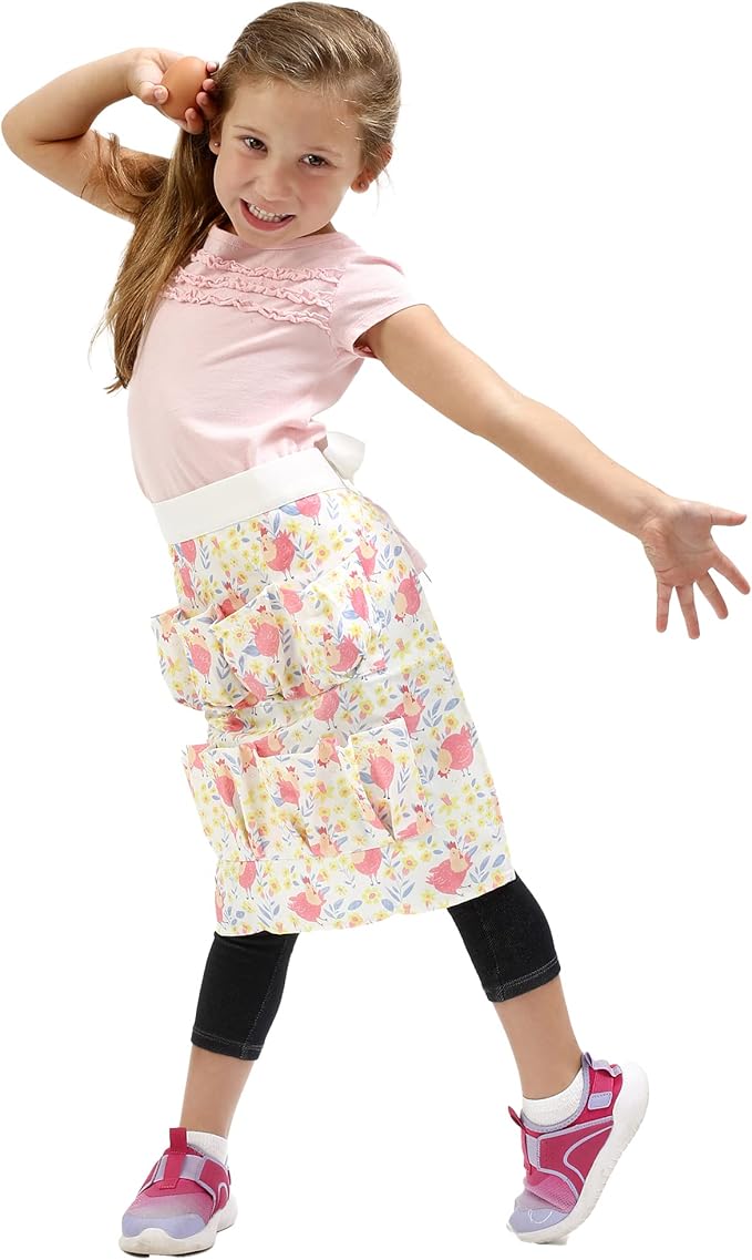 Plum Hill Kids Chicken Egg Collecting Apron with Pockets