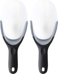 Spring Chef Magnetic Ice Scoop for Ice Machine - Durable BPA-Free Flexi-Plastic Kitchen Scoops with Soft Grip Handle - Popcorn Scooper - Dishwasher Safe Food Scooper - Set of 2 - Black