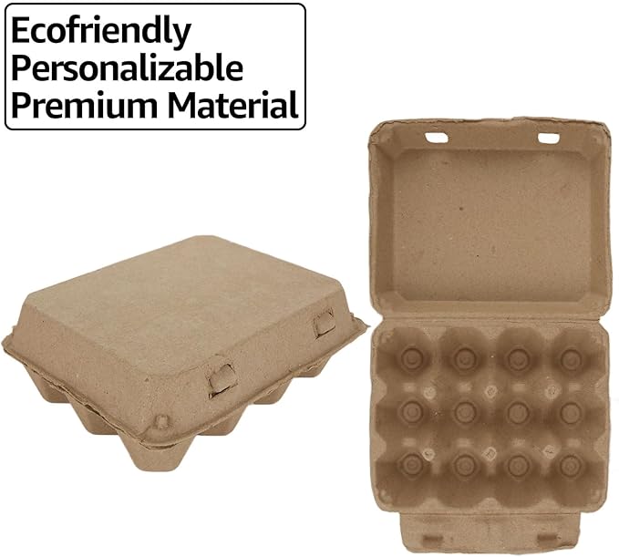 30 Pack Egg Cartons 12 Count, 3x4 Egg Cartons Cheap Bulk Holds Up to 12 Eggs, Sturdy Design Made from Recycled Cardboard