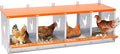 3/4/6/8/10 Holes Chicken Nesting Box for Chickens Hens Ducks, Metal Nesting Boxes for Chickens Wall Mount Egg Laying Nesting Boxes for Chicken (Orange, 4 Compartment)