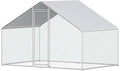 Chicken Coop Large Metal Chicken Coops House/Pen for 6-10 Chickens with Waterproof Cover Walk-in Poultry Cage for Chickens Chicken Run for Outdoor Farm Use