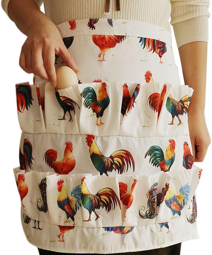 Egg Collecting Apron with 12 Pockets,Egg Collecting Apron for Fresh Eggs,Easter Eggs Gathering Aprons for Hen Duck Goose
