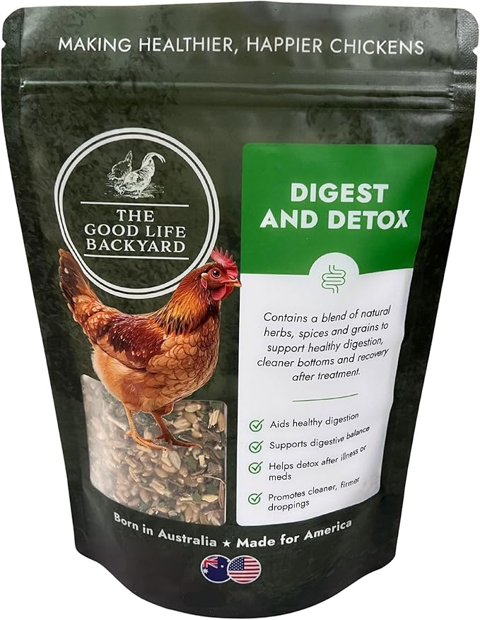 Good Life Backyard Digest & Detox for Chickens – Natural Digestive Support Gut Health Blend (1 lb Pouch) | Hatching Time