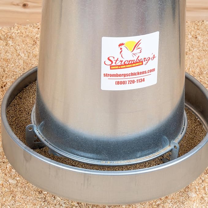 Stromberg's Metal Hanging Poultry Feeders, Galvanized Heavy Duty Steel, Holds 44 lbs Each, Rolled Edges for Safety, Secure Feed Flow Lock, Versatile Use Free Standing or Hanging | 5-Count