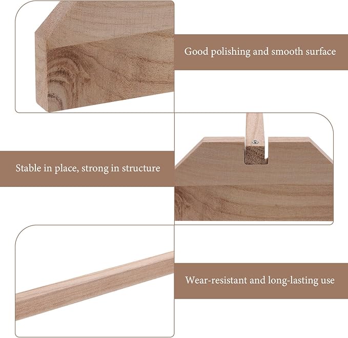 POPETPOP Natural Wood Chicken Perch Stand 15.7 Inch Indoor Roosting Platform Safe Rooster and Chick Play Accessory for Pet Birds