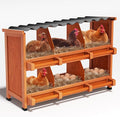 2-Tier Chicken Nesting Box, 6 Compartment Wooden Nesting Box for Chickens with Waterproof Roof, Non-Slip Stable Base, Heavy Duty Chicken Laying Boxes for Hens, Duck, Poultry, Bird, Orange