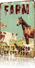 Vintage Metal Tin Sign Farm Sweet Farm Life is Better on the Farm Sign for Cafe Home Bar Pub Garage Hotel Garden Wall Decor Art 12 * 8in