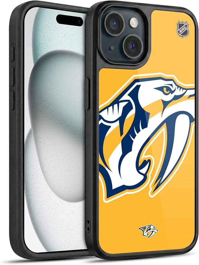 Head Case Designs Officially Licensed NHL Oversized Nashville Predators Gel Armor Case [Military Grade Drop Protection] Compatible with Apple iPhone 15
