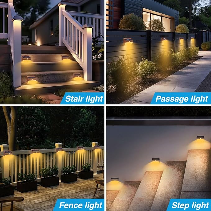 Peasur Solar Outdoor Lights, [8 Packs] Motion Sensor Security Lights with 3 Lighting Modes Wall Lights Waterproof Solar Powered Lights for Garden Yard,Brown White