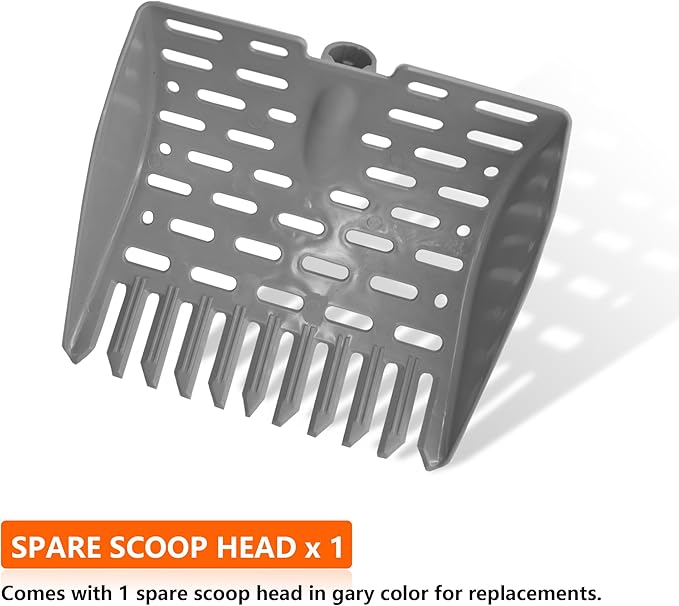 Chicken Dog Poop Scooper & Rake 2-in-1 Telescopic Chicken Litter Scoop for Chicken Coops & Small Farm Animals Sand Sifting Litter Shovel (Orange)