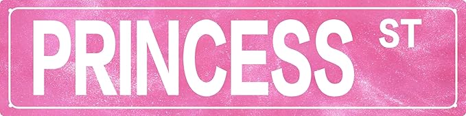 Retro Girl Pink Tin Metal Sign Princess Statement Wall Decor for Home Vintage Bar or Dorm Unique Gift Idea for Friends 4x16 in