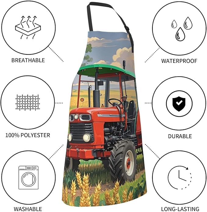 Waterproof Apron Adjustable Bib for Women Men Vintage Nautical White Ship Cooking Aprons Chef Bibs with 2 Pocket