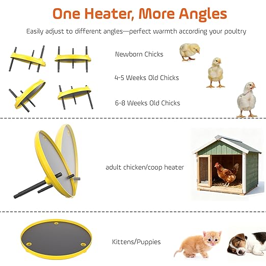 Chick Heat Plate-Chicken brooder, Chicken Coop Heater 35W 12''x12'' with Adjustable Temperature, Safe Heating Plate for Baby Chicks and Poultry Warmth
