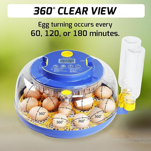18 Egg Incubator with Automatic Egg Turning, Egg Candler, Automatic Water Bottle Refill, Eggs Incubators for Hatching Eggs Chickens Duck Quail Bird, Temp and Humidity Display