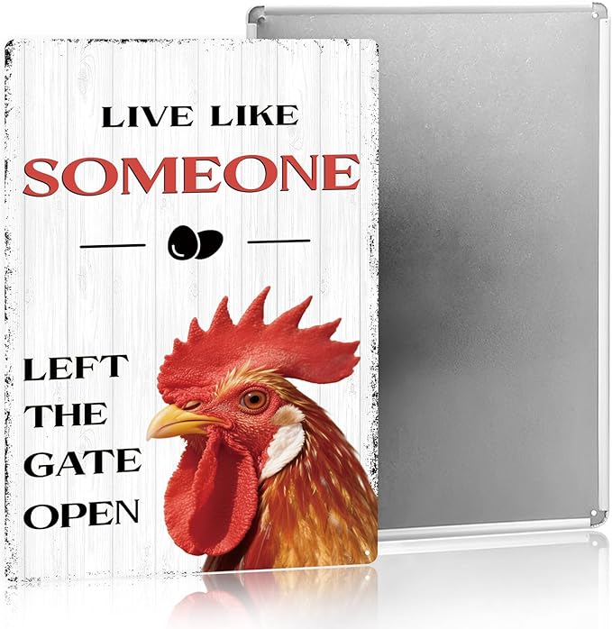 Chicken Kitchen Decor Funny Chicken Gifts Kitchen Wall Decor Farmhouse Country Garden Sign For Yard Home Hen House 8×12 Tin Sign