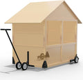 Chicken Coop Wheels Kit - Portable Poultry Tractor Mobilization Steel Chicken Coop Accessories - Set of 6 Chicken Run Wheels-Chicken Cage Not Included-Patent Pending