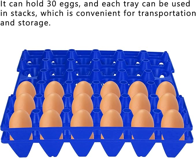 Egg Crates, 30 Cell Egg Tray, Plastic Egg Storage Bulk for Egg Storage Transportation Home Farm Supplies(blue)