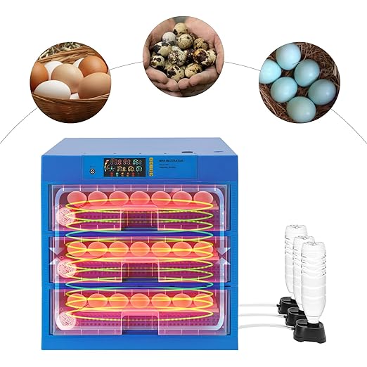 192 Eggs Incubator with Automatic Egg Turning Egg Hatching Incubator Digital Incubator for Hatching Eggs with LED Display and Temperature Control General Purpose Incubators for Chickens Ducks Birds