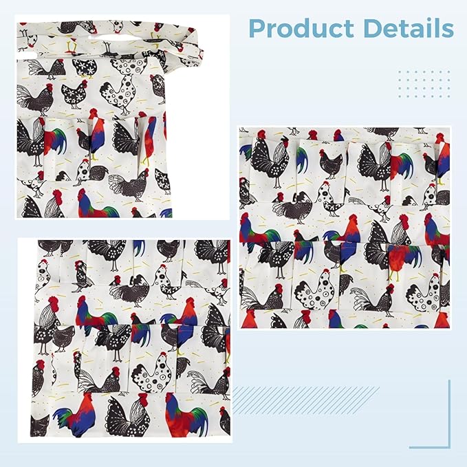 2 Pcs Pocket Egg Gathering Apron, Chicken Egg Collector, 16.9 X 20.1 in / 43 X 51 Cm