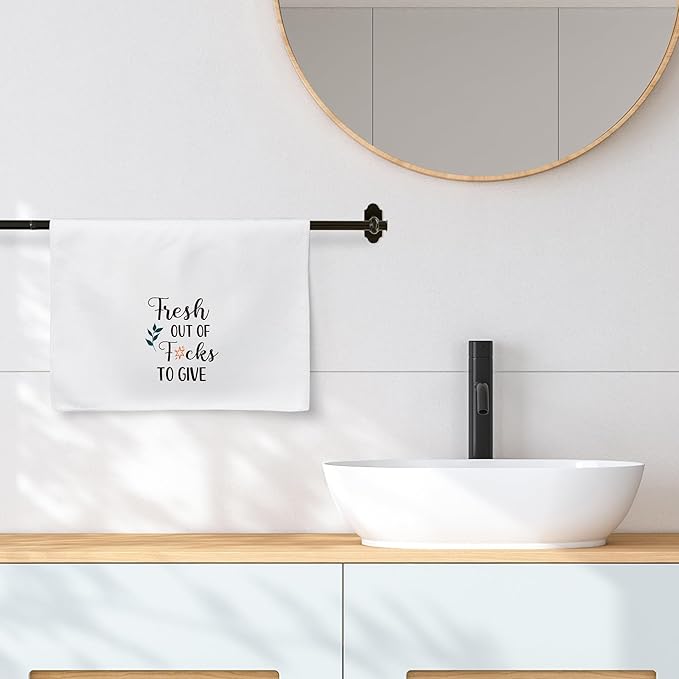 GROBRO7 Funny Sayings Hand Towel - 6Pcs Humor Sarcastic Word Towel Bathroom Decorative Gifts for Adult Men Woman, Soft Polyester Dish Towels for Kitchen Bath Bar Dining Room Decor White