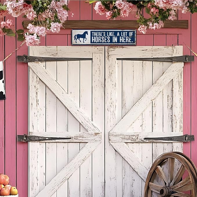 Horse Metal Signs for Outdoor, There's Like A Lot Of Horses in Here Sign, 15.8x4 inches, Decorative Aluminum Wall Plaque, Farm Decor, Funny Horse Lover Home Decor, Horses Owner Gift